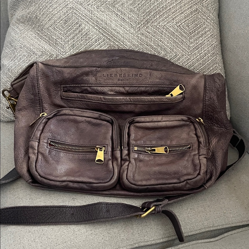 Liebeskind Dark Brown Leather Messenger Bag